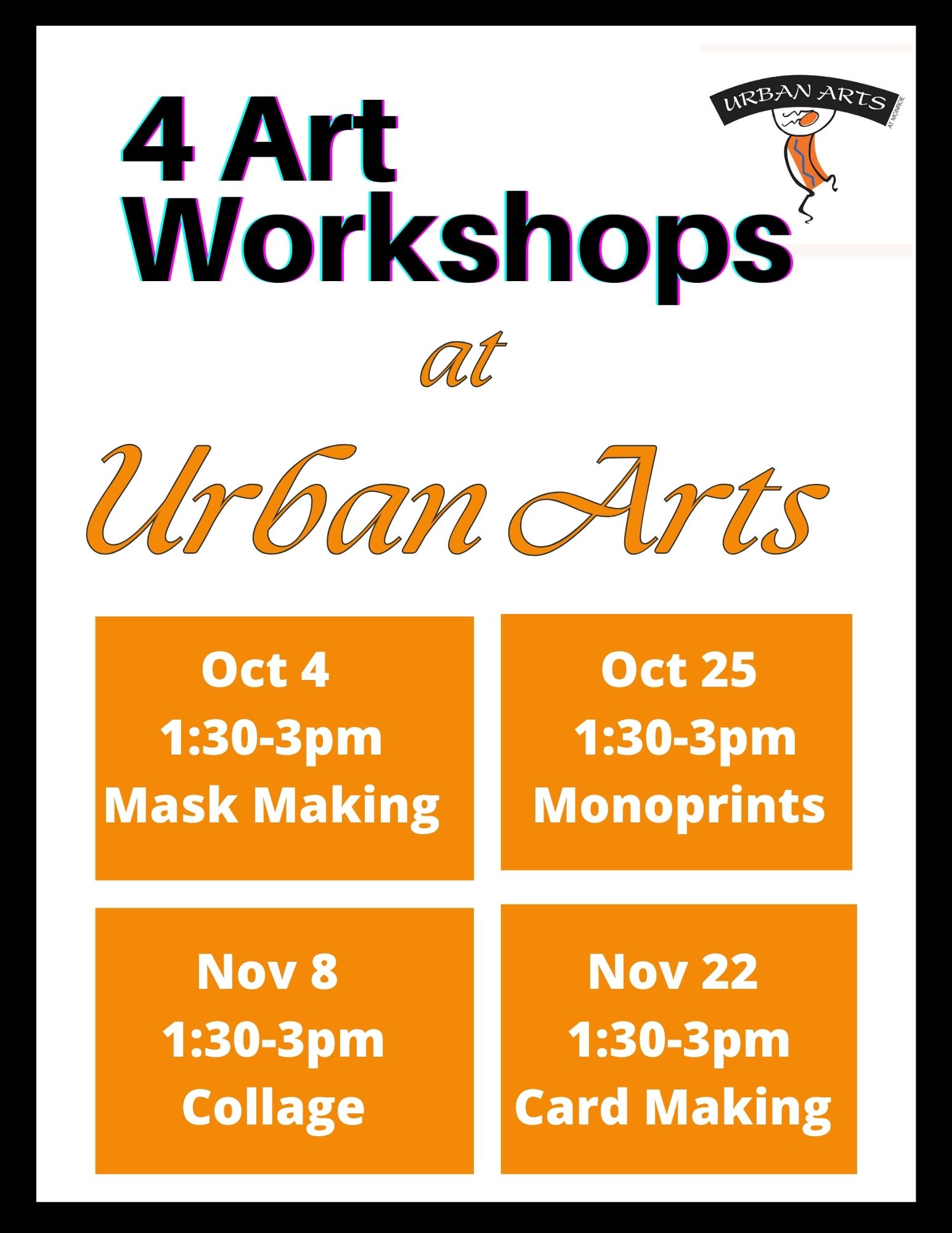 4 Art Workshops at Urban Arts